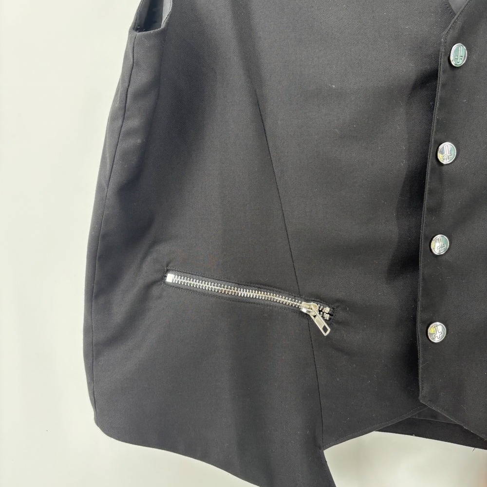 Killstar Dead Man's Mens Black Goth Waistcoat Vest XL Silver Hardware Steampunk - Picture 2 of 11